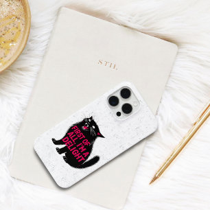 Coque iPhone 15 Pro Max Tout D'abord Je Suis Un Délice Chat Noir Rugissant