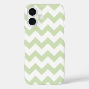 Coques iPhone 16 Tout sur Chevron Imprimer blanc et vert pâle