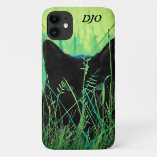 Case-Mate iPhone Case Trace de Chat noir à l'oeil vert