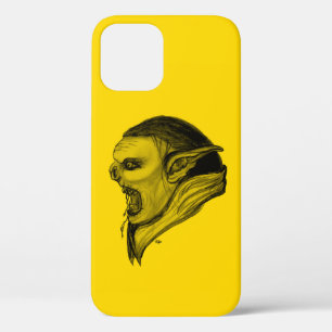 Coque iPhone 12 Tracer la conception noire et jaune