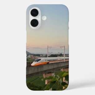 Coques iPhone 16 Train à grande vitesse au coucher du soleil : Pays