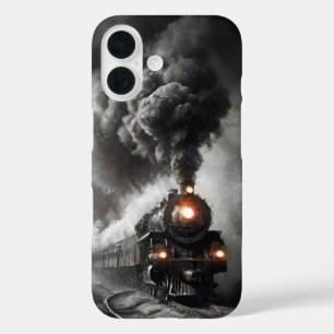 Coques iPhone 16 Train fantôme dans la couverture sombre