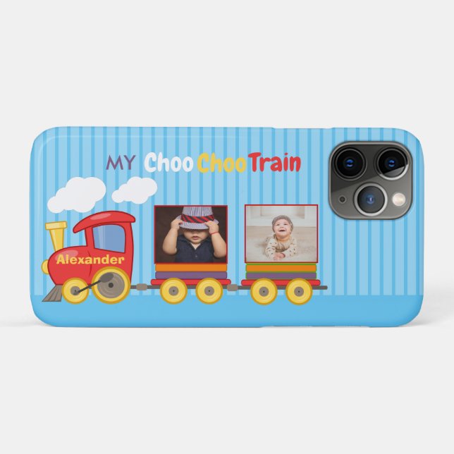 Coques Case-Mate iPhone Train Jouet Toddler Boy Birthday Blue (Dos (Horizontal))