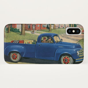 Coques Pour iPhone Transport vintage, Camion bleu classique