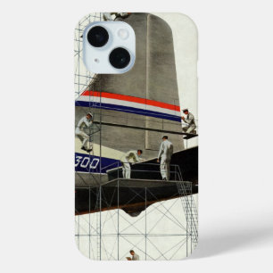 Coque Pour iPhone 15 Transport vintage, entretien d'avion