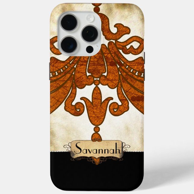 Coques Case-Mate iPhone Travail personnalisé Burnalized Orange Antique Scr (Verso)
