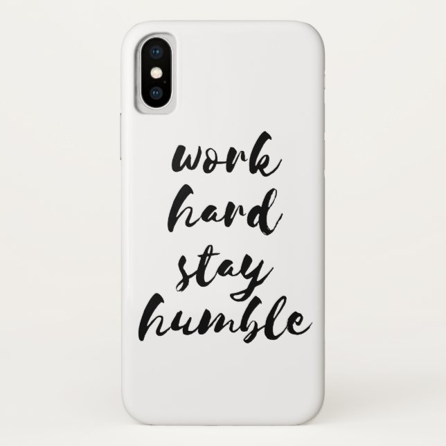Coques Case-Mate iPhone Travailler dur rester humble police noire (Dos)