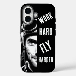 Coques iPhone 16 TRAVAILLER dur, Vol Harder, Pilote, Comique