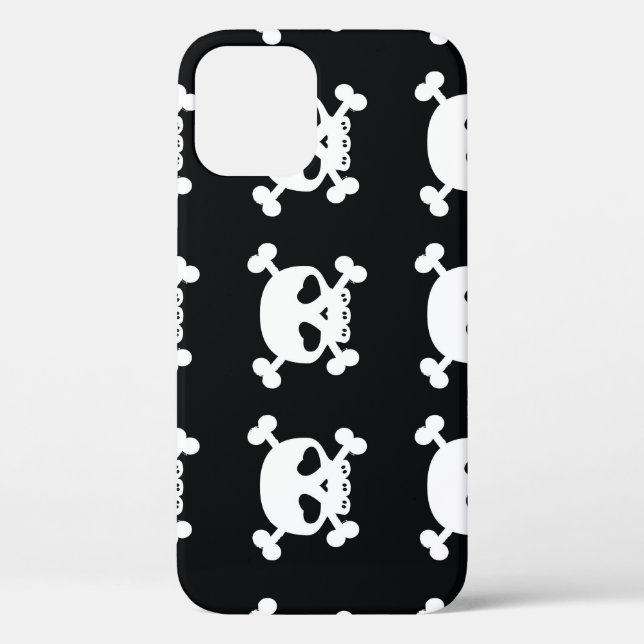 Coques Case-Mate iPhone Traverses du crâne : Motif noir-blanc. (Verso)