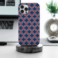 Trellis marocain bleu et rouge, treillis, Quatrefo