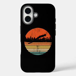 Coques iPhone 16 Tremplin à Ski Cadeau Rétro Sauteur à Ski
