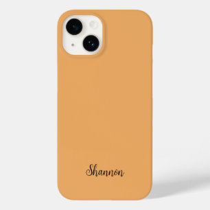 Coque Pour iPhone 14 Trend Color Soft Orange Name Minimaliste