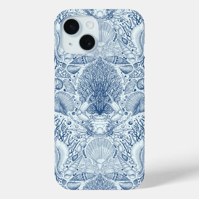 Coques Case-Mate iPhone Trésors de plage en bleu (Verso)