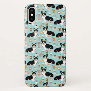 Coque Case-Mate Pour iPhone Tri café de corgi - bleu