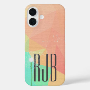 Coques iPhone 16 Triangle abstrait avec pissenlit blanc