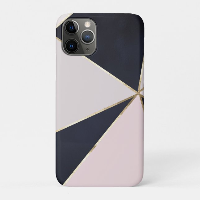 Coques Case-Mate iPhone Triangle Féminin Moderne Trendy Blue Blush Texture (Dos)