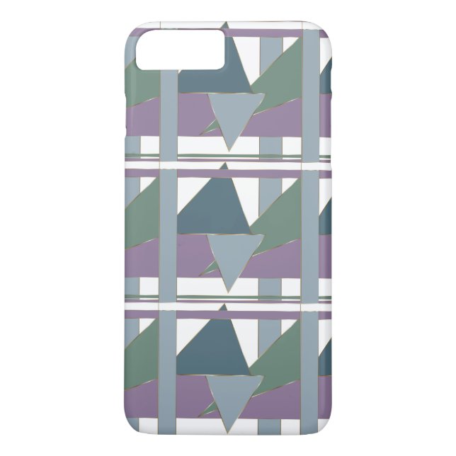 Coques Case-Mate iPhone Triangle géométrique Motif bleu violet vert (Dos)