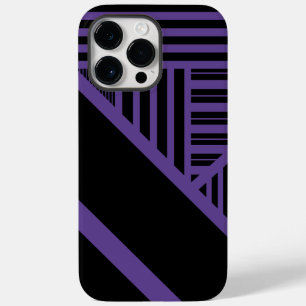 Coque Pour Pour iPhone 14 Pro Max Triangle rayures en violet et noir