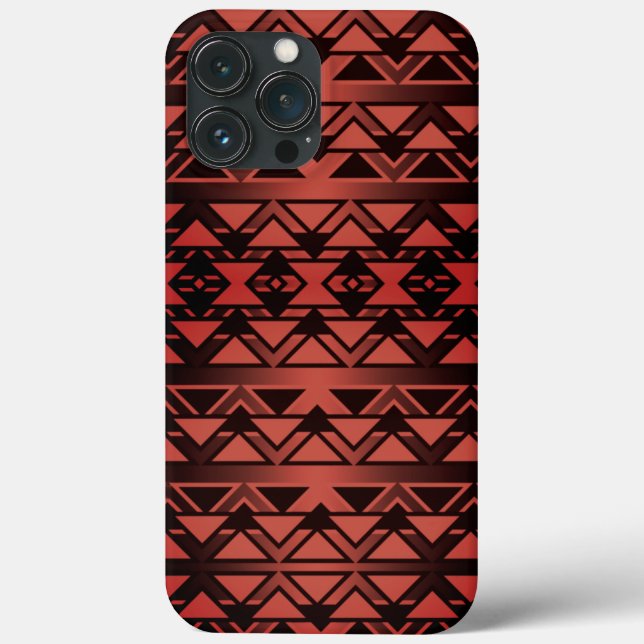 Coques Case-Mate iPhone Triangle Tribal ZigZag sur saumon foncé dégradé (Verso)