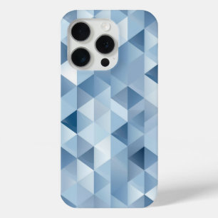 Coque iPhone 15 Pro Triangles en bleu et gris