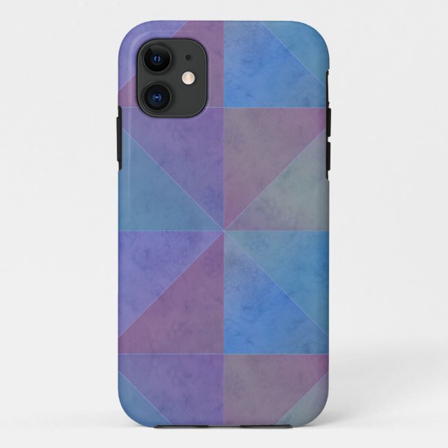 Coques Case-Mate iPhone Triangles Géométriques Bleus et Violets (Dos)