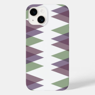 Coque Pour iPhone 14 Triangles mauve et vert