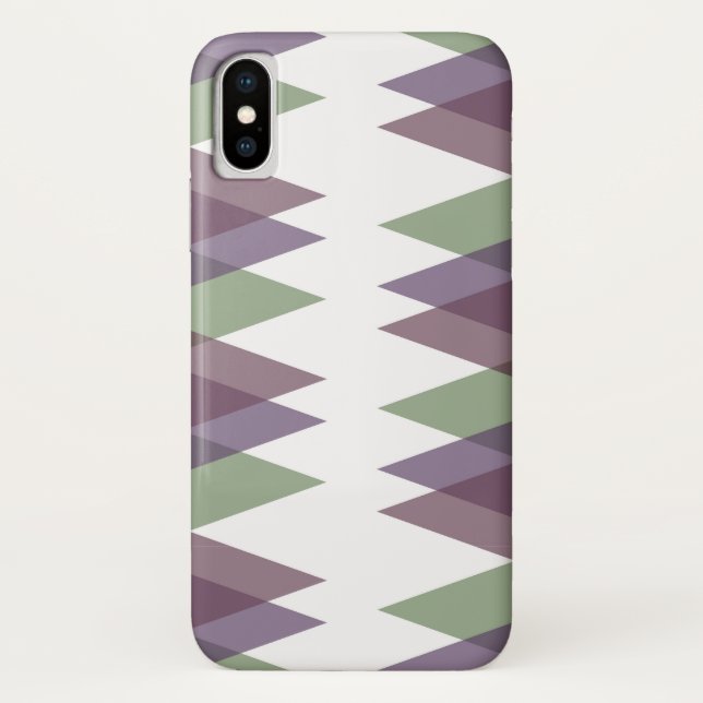 Coques Case-Mate iPhone Triangles mauve et vert (Dos)