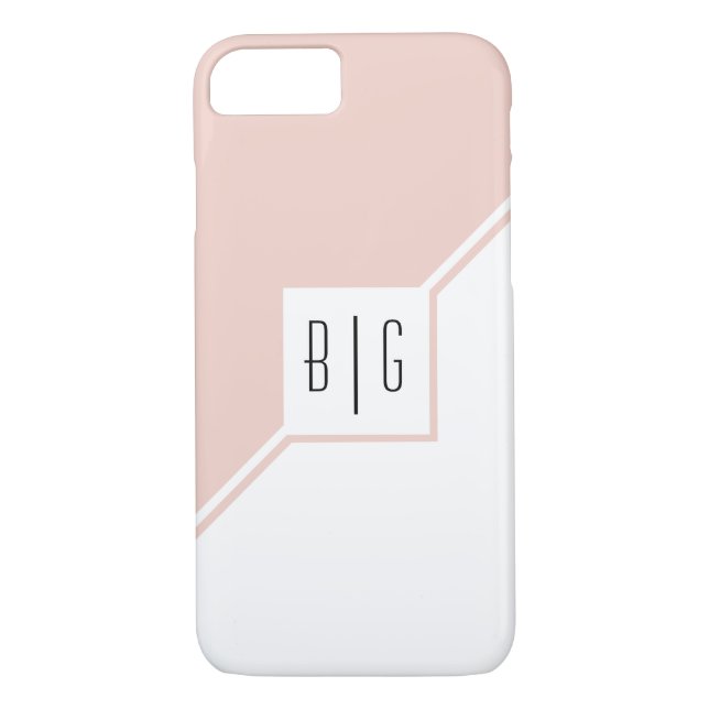 Coques Case-Mate iPhone Triangles rose vif, monogramme moderne géométrique (Dos)