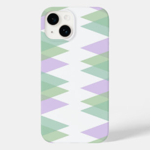 Coque Pour iPhone 14 Triangles vert et lilas