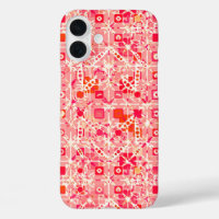 Tribal Batik - corail rose, corail orange et crème
