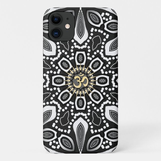 Coques Case-Mate iPhone Tribal Black+White Aum iPhone 4 Case-Mate (Dos)