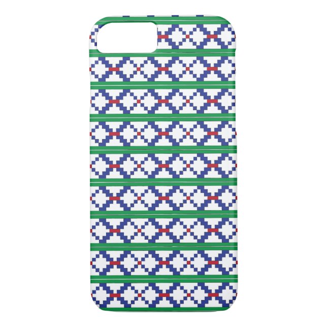Coques Case-Mate iPhone Tribal Green, bleu, rouge ethnique folk art motif (Dos)