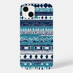 Coque Pour iPhone 14 Plus tribu noire bleue
