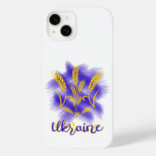 Coque Pour iPhone 14 Plus Trident ukrainien fait d'oreille de blé