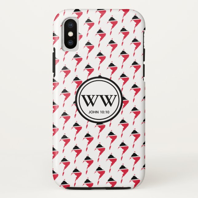Coques Case-Mate iPhone TRINIDAD & TOBAGO Drapeau Monogramme Vie Abondante (Dos)