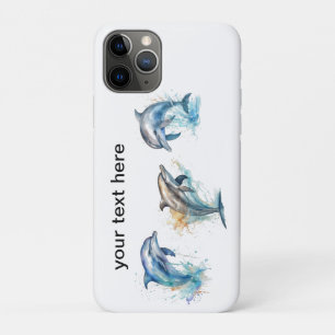 Case-Mate iPhone Case Trio de dauphins à l'aquarelle, personnalisé