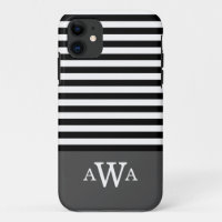 Triple Lettre Monogramme Gris Noir Blancs