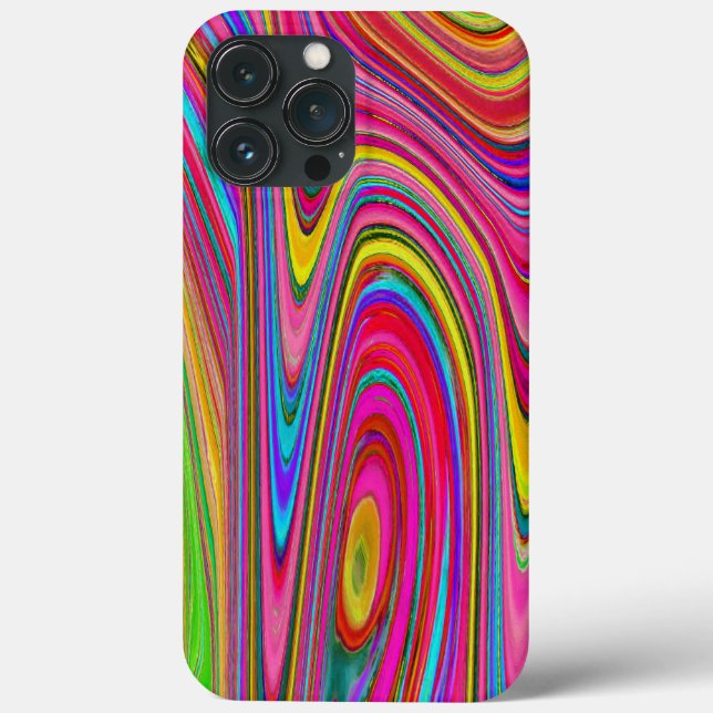 Coques Case-Mate iPhone Trippy Jaune, Rouge et Bleu Art Super Abstrait (Verso)