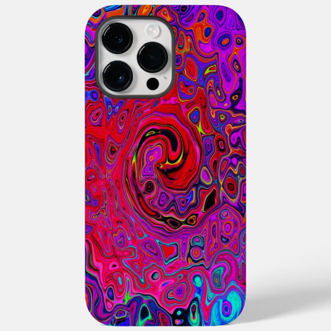 Coques Case-Mate iPhone Trippy Red et violet Abstrait Retro Liquid Swirl (Verso)