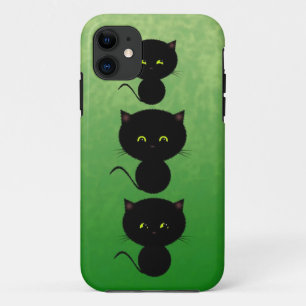 Case-Mate iPhone Case Trois chats noirs sur fond vert