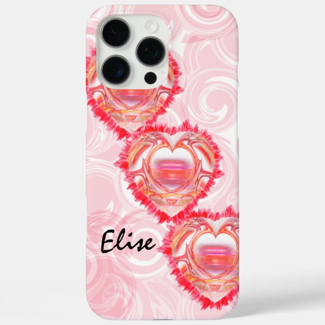 Coques Case-Mate iPhone Trois cœurs déchirés empilés en diagonale personna (Verso)