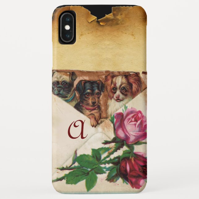 COQUES Case-Mate iPhone TROIS DOGGIES AVEC MONOGRAM ROSE (Dos)