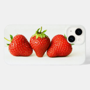 Coque Pour iPhone 14 Trois Fraises Sur Blanc Iphcnm