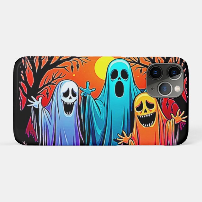 Coques Case-Mate iPhone Trois modèles Éffrayants d'Halloween (Dos (Horizontal))