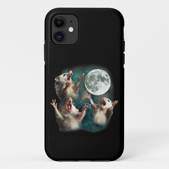 Coques Case-Mate iPhone Trois Possum Moon 3Opossum Drôle Mème Maudit bizar (Dos)