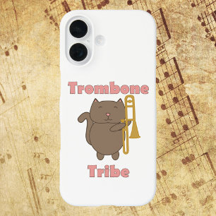 Coques iPhone 16 Trombone Tribe Chat Mignon Musicien Rose