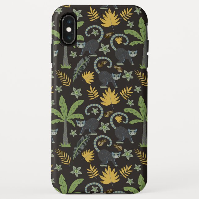 Coques Case-Mate iPhone Tropical animals seamless pattern monkey palm tree (Dos)