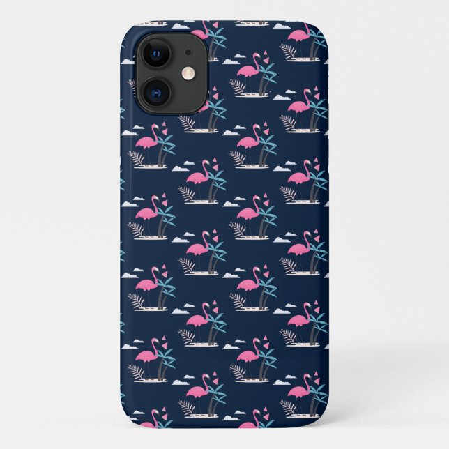 Coques Case-Mate iPhone Tropical Cute drôle motif d'aquarelle flamingo (Dos)