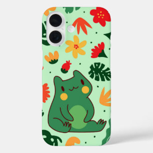 Coques iPhone 16 Tropical Froggy Jungle Joy