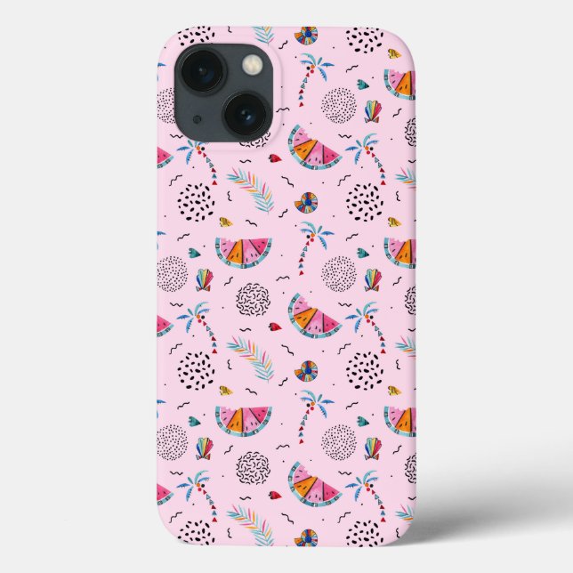 Coques Case-Mate iPhone Tropical rose Memphis Style Motif (Verso)